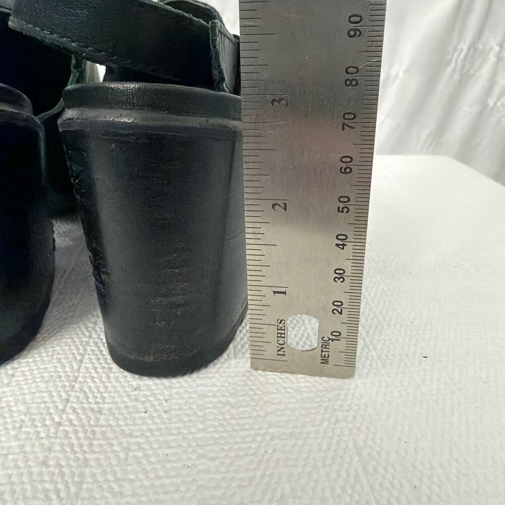 Sorel Sandals Black Leather Women’s Size 7.5 Nadia Slingback Chunky Heel - Picture 8 of 11